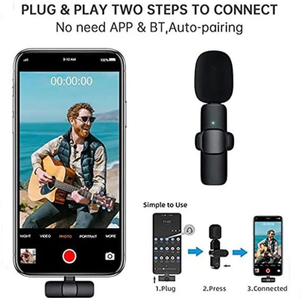 K8 Wireless 3 in 1 Noise Reduction Microphone