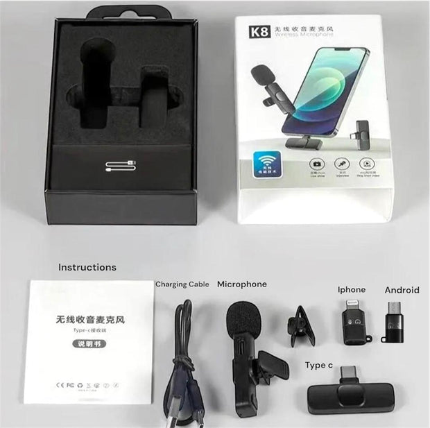 K8 Wireless 3 in 1 Noise Reduction Microphone