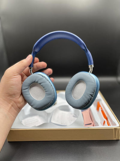 Blue Wireless Headphone with Long-Lasting Battery & Comfortable Design