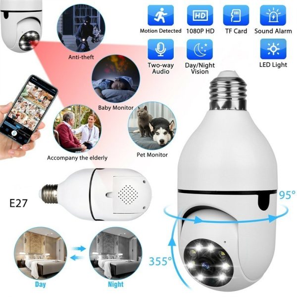 Cctv – 1080p Full Hd Cctv Camera -cctv Camera Wifi – Wifi Smart Camera – Wifi Camera -home Security Camera – Smart Camera Wifi – Cctv Wifi – Wifi Camera Bulb Socket – Security Camera For Home Wifi – Camera Cctv – Security Camera – Security Camera For Home