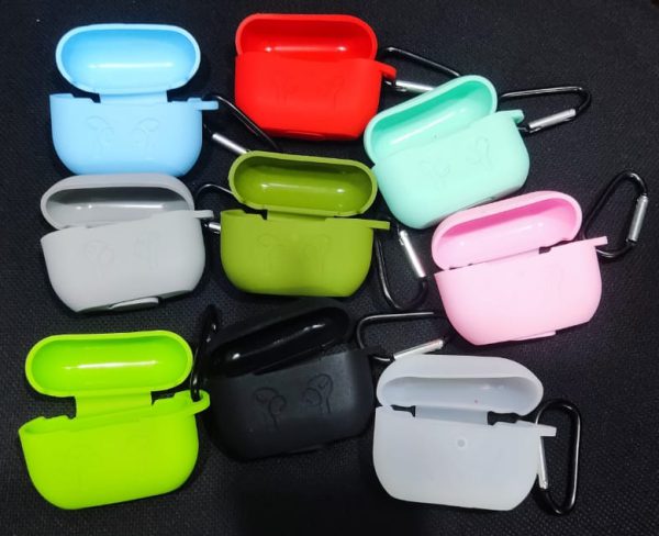 High Quality Soft Silicone Airpod Pro Case With Lock Rid (random Color)