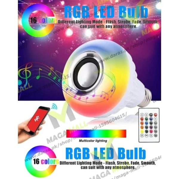 Smart Led Light Bulb With Built-in Bluetooth Speaker + Remote | Best Quality Bluetooth Speaker